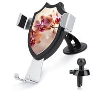 Orchid on Background Car Phone Mount Universal 3-in-1 Phone Holders for Your Car with 360° Suction Cup Adjustable Cell Phone Car Mount for Car Dashboard Air Vent Windshield Automobile Cradle Stand for