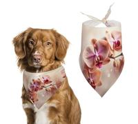 Orchid on Background Dog Bandana Washable & Adjustable Triangle Scarf, Breathable Pet Scarf for Small Medium Large Pets, Cute Fashion Pet Accessory