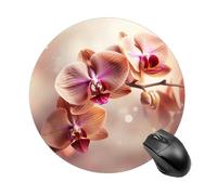 Orchid on Background Gaming Mouse Pad Funny Mousepad with Non-Slip Rubber Base Cute Mouse Pads for Desk for Women Small Portable Mouse Mat for Laptop Mini Computer Mousepads 7.8x7.8 Inches