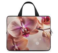 Orchid on Background Laptop Sleeve Ultra-Thin, Waterproof 10inch Laptop Bags, Portable Protective Computer Bag with Hand Strap