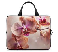 Orchid on Background Laptop Sleeve Ultra-Thin, Waterproof 13inch Laptop Bags, Portable Protective Computer Bag with Hand Strap