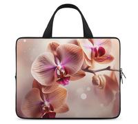 Orchid on Background Laptop Sleeve Ultra-Thin, Waterproof 15inch Laptop Bags, Portable Protective Computer Bag with Hand Strap