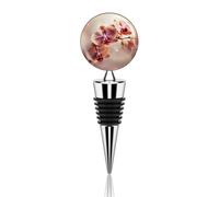 Orchid on Background Wine Stopper Zinc Alloy - Elegant Vacuum Wine Bottle Stoppers with Silicone Seal, Reusable Bottle Sealer for Champagne, Gifts, Bar, Wedding, Holiday Party