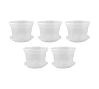Orchid Pots 4 Inch Clear Plastic 5 Pack With Saucers For Healthy Root Growth And Water Management(Medium)