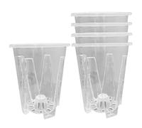 Orchid Pots 5PCS Clear Flower Pots with Drainage Holes Plastic Orchid Planter Breathable Slotted Clear Plant Pots for Orchids, Succulents, Houseplants Orchid Planter Clear Flower Pots Orchid Pots with