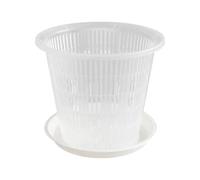 Orchid Pots, Indoor Planter with Holes and Saucer, Clear Plant Containers, Breathable Design, Home Accessories for Orchids, Roses, Pansies, Cacti, Succulents