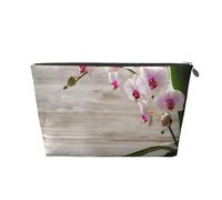 Orchid Potted Plants Printed Travel Cosmetic Bags with Silver Zipper Makeup Organizer Cosmetic Case Toiletry Bag for Women Mom Girls