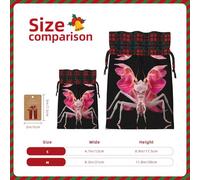 Orchid Praying Mantis Printed holiday drawstring bag 8.3x11.8 inch Christmas party decoration gift bag