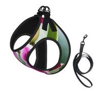 Orchid Print Reflective No Choke Pet Vest Harness,Adjustable Soft Padded Dog Harness With Easy Control Handle