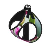 Orchid Print Reflective No Choke Pet Vest Harness,Adjustable Soft Padded Dog Harness With Easy Control Handle