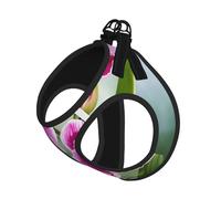 Orchid Print Reflective No Choke Pet Vest Harness,Adjustable Soft Padded Dog Harness With Easy Control Handle