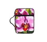 Orchid Print Soft Bible Storage Bag Scripture Holder Waterproof for Worship Travel Devotional