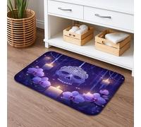 Orchid Skull Quick Dry Bath Mat, Gothic Floral Pattern Non Slip Shower Mat, Halloween Memory Foam Washable Bath Rugs for Bathroom Toilet Restroom Decorative 16x24 Inch