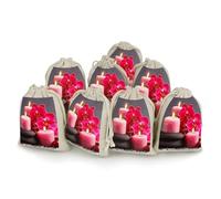 Orchid Stone Red Candles Bunches Pocket Cotton And Hemp with Drawstring 8 Pieces Reusable Gift Bags Jewelry Pouch for Wedding DIY Craft Party (4.9 X 6.7 Inch)