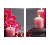 Orchid Stone Red Candles Passport Holder, ID Card Protector Case Passport Holder with Slot Passports Travel Wallet Document Cover for Women And Men