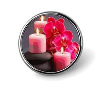 Orchid Stone Red Candles Round Badge Cute Brooch Hats Jackets Decor Personalized Lapel Pin Clothing Jewelry Accessories for Wedding Party Gift