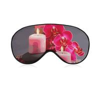 Orchid Stone Red Candles Sleep Mask for Women Men Side Sleeper Eye Cover with Adjustable Strap Soft Breathable Blackout Mask Slip-Free Deep Sleeping Travel Essentials