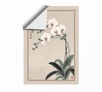 Orchid Study Japandi Unframed Wall Art Print A2 (59.4×42cm), Wall Decor for Living Room, Bedroom, Office & Home, Art Gift