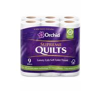 Orchid® Supreme Quilts Luxury 3-Ply Toilet Tissue | Ultra Soft, Strong & Absorbent Bathroom Paper, Made with 30% Recycled Material, FSC Certified Premium Comfort (9)