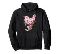 Orchid Wren Bird Flower Gardening Floral Pullover Hoodie