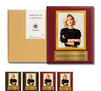 orchidcoa Employee of The Month Frame Plaque, Custom 8"X10" Plaque Holds A 4"X6" Photo (Red Right Angle)