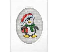 Orchidea Christmas Penguin Greeting Card Counted Cross-Stitch Kit