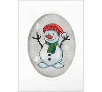 Orchidea Christmas Snowman Greeting Card Counted Cross-Stitch Kit