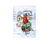 Orchidea Counted Cross Stitch Kit: Greetings Card: Christmas Tree on the Sledge Orchidea Multicolor
