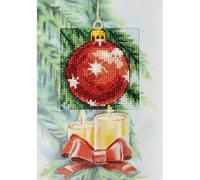 Orchidea Counted Cross Stitch Kit: Greetings Card: Red Bauble Orchidea Multicolor