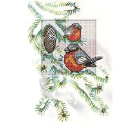 Orchidea Cross Stitch Card Kit - Birds in a Fir Tree