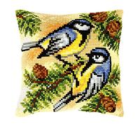 Orchidea Cross Stitch: Cushion Kit, Blue Tits, 40 x 40cm