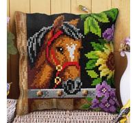 Orchidea Cross Stitch Cushion Kit, Horse, 40 x 40cm