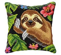Orchidea Cross Stitch: Cushion Kit, Sloth, 40 x 40cm
