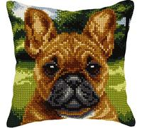 Orchidea - Cushion Cross Stitch Kit - Dog - Printed Canvas - 4.5 Count - for Adults - 9538, 40 x 40cm