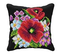 Orchidea Cushion: Cross Stitch Kit, Wild Flowers, 40 x 40cm