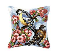 Orchidea Cushion Cross-Stitch, Two Birds, 40 x 40cm