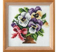 Orchidea Embroidery Cross Stitch Pansy Preprinted Frameless 7591