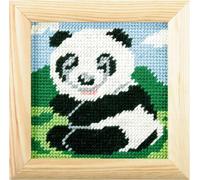Orchidea Embroidery, Needlepoint Kit frame for kids half cross stitch Panda 1498