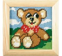 Orchidea Embroidery, Needlepoint Kit frame for kids half cross stitch Teddy 1500