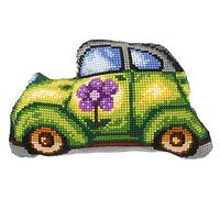 Orchidea Large Cushion: Cross Stitch Kit, Green Car, 45 x 29cm