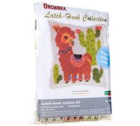 Orchidea Latch Hook Cushion Kit Llama, Assorted, 16x16 inch