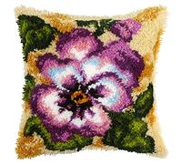 Orchidea Latch Hook Kit: Cushion: Pansy, Multi, 40cm x 40cm