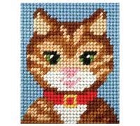 Orchidea ORC.9729 | Zweigart Canvas Tabby Cat Beginner Tapestry MiniKit 17x20½cm