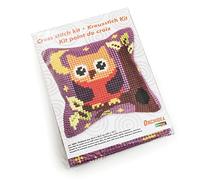 Orchidea Owl on Branch Cushion Front Chunky Cross Stitch Kit