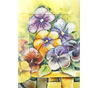 Orchidea Pansies Card Cross Stitch Kit