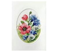 Orchidea Poppies - Printed Cross Stitch Card Kit