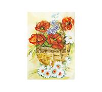 Orchidea Poppy Basket Card Cross Stitch Kit