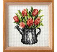Orchidea Printed Cross Stitch Kit - Tulips in Watering Can