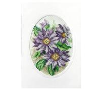 Orchidea Purple Dahlias Card Cross Stitch Kit
