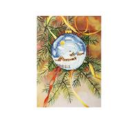 Orchidea Snow Scene Bauble Card Cross Stitch Kit